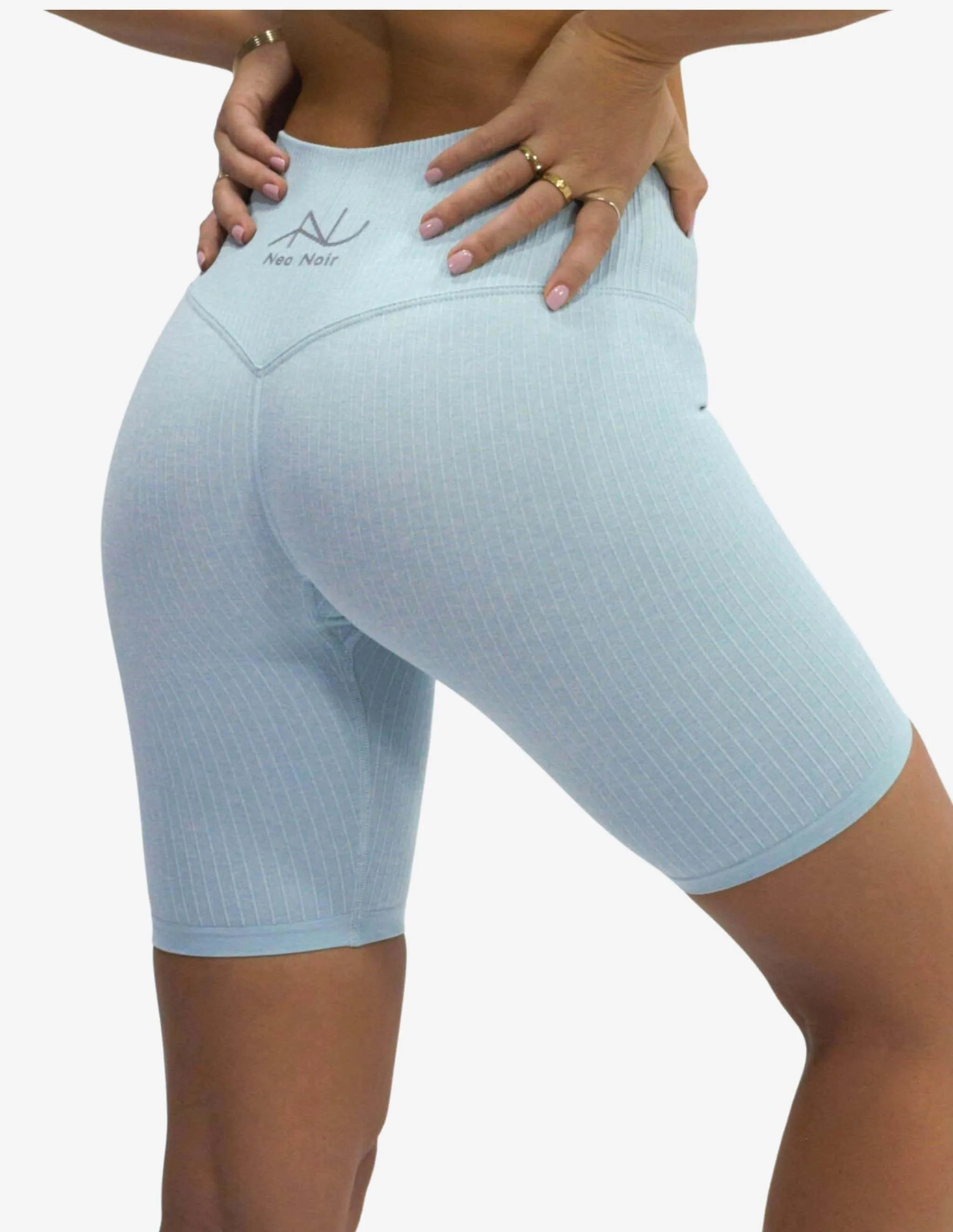 Seamless Ribbed Short Light Blue