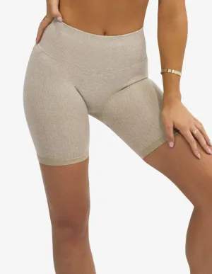 Seamless Ribbed Short Taupe