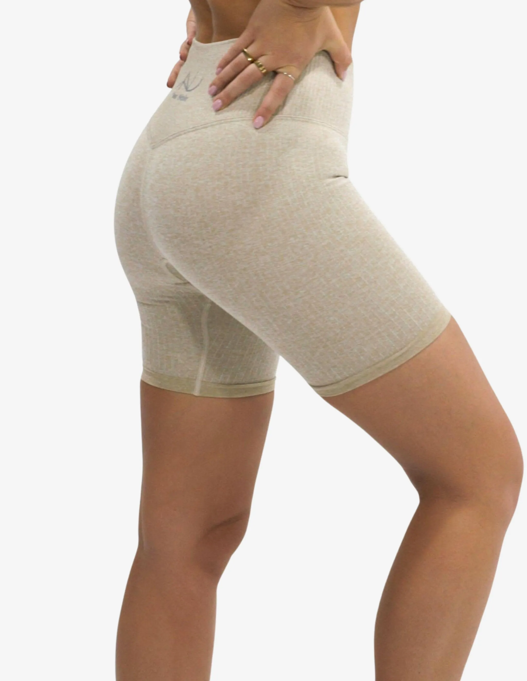 Seamless Ribbed Short Taupe