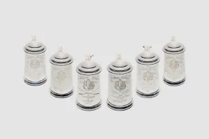 Set of Six Lidded Drinking Tankards