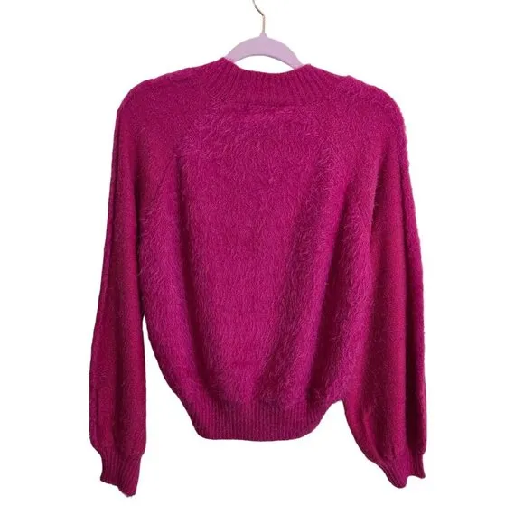 Show Me Your Mumu Vienna Sweater Pink Cozy Soft Balloon Sleeve Size M