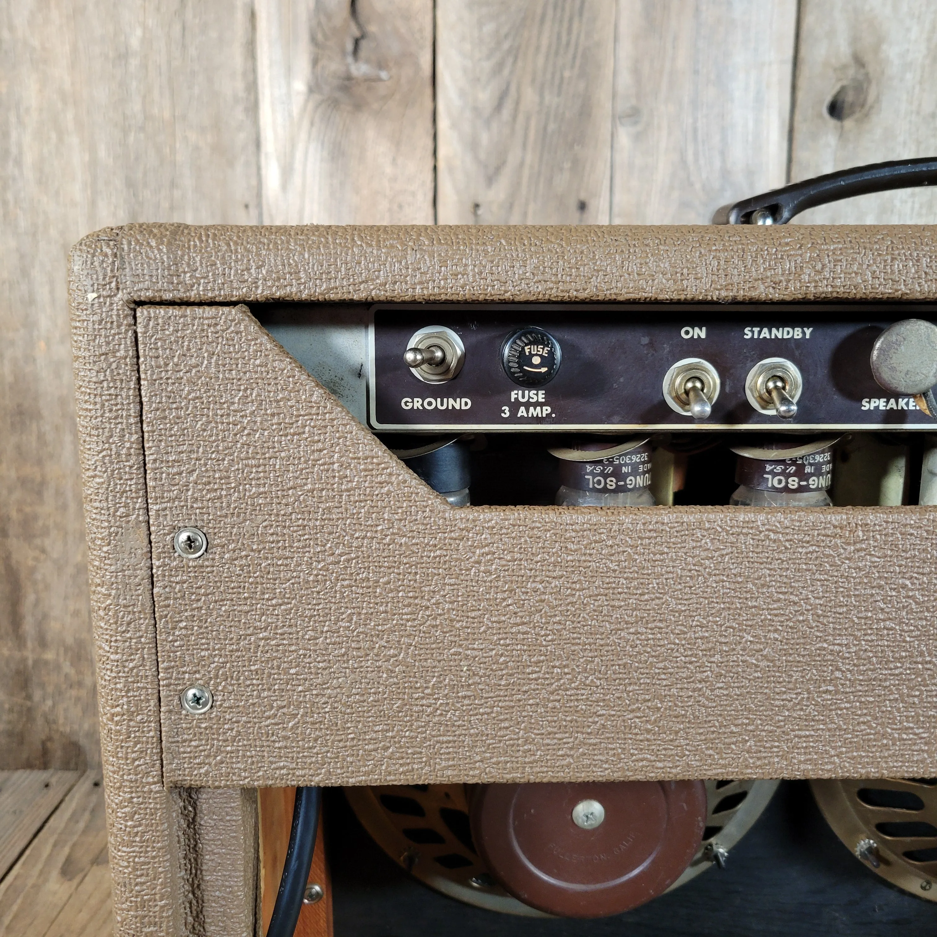 SOLD - Fender Super Amp 6GA-4 Brown Tolex Wheat Grille 1962 Serviced