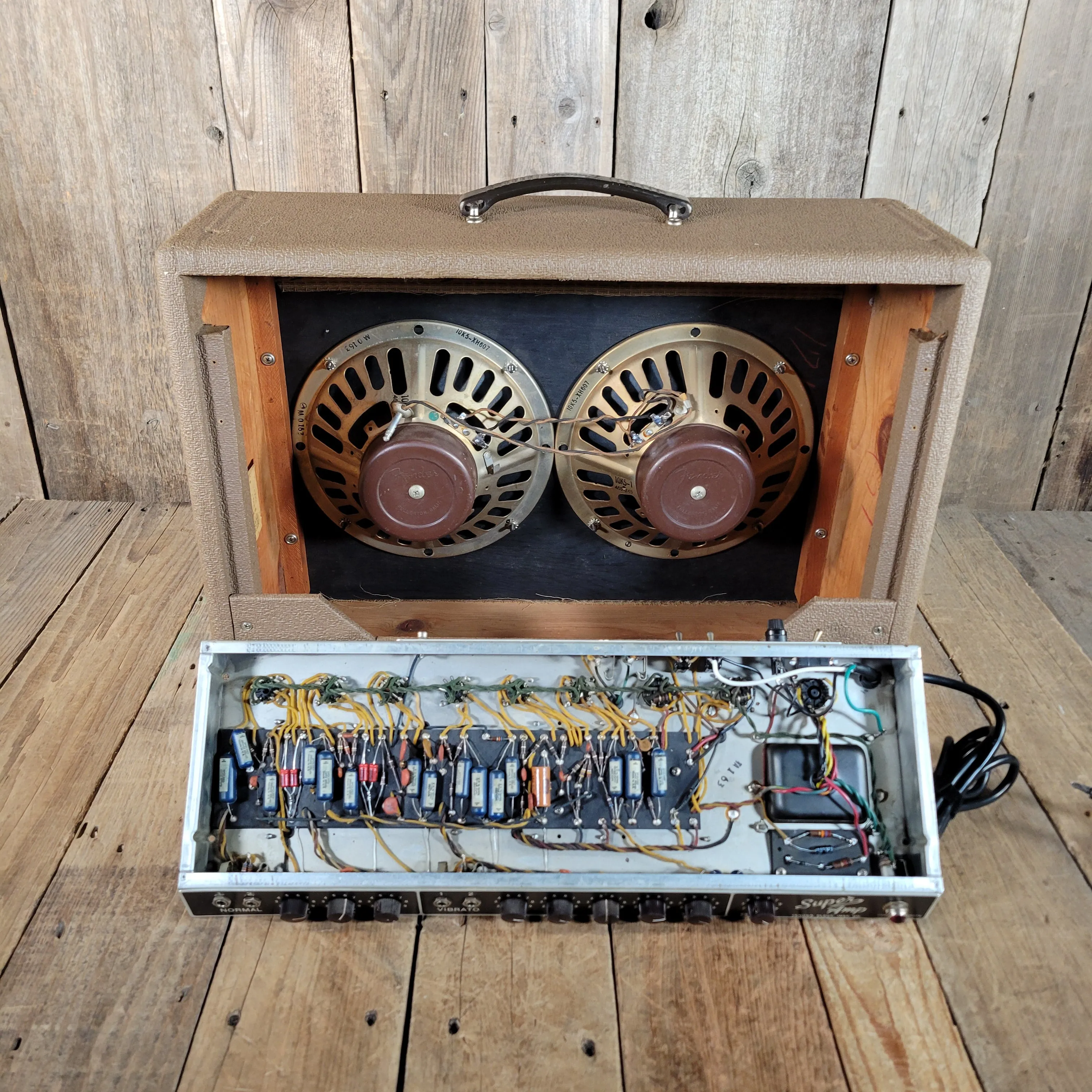 SOLD - Fender Super Amp 6GA-4 Brown Tolex Wheat Grille 1962 Serviced