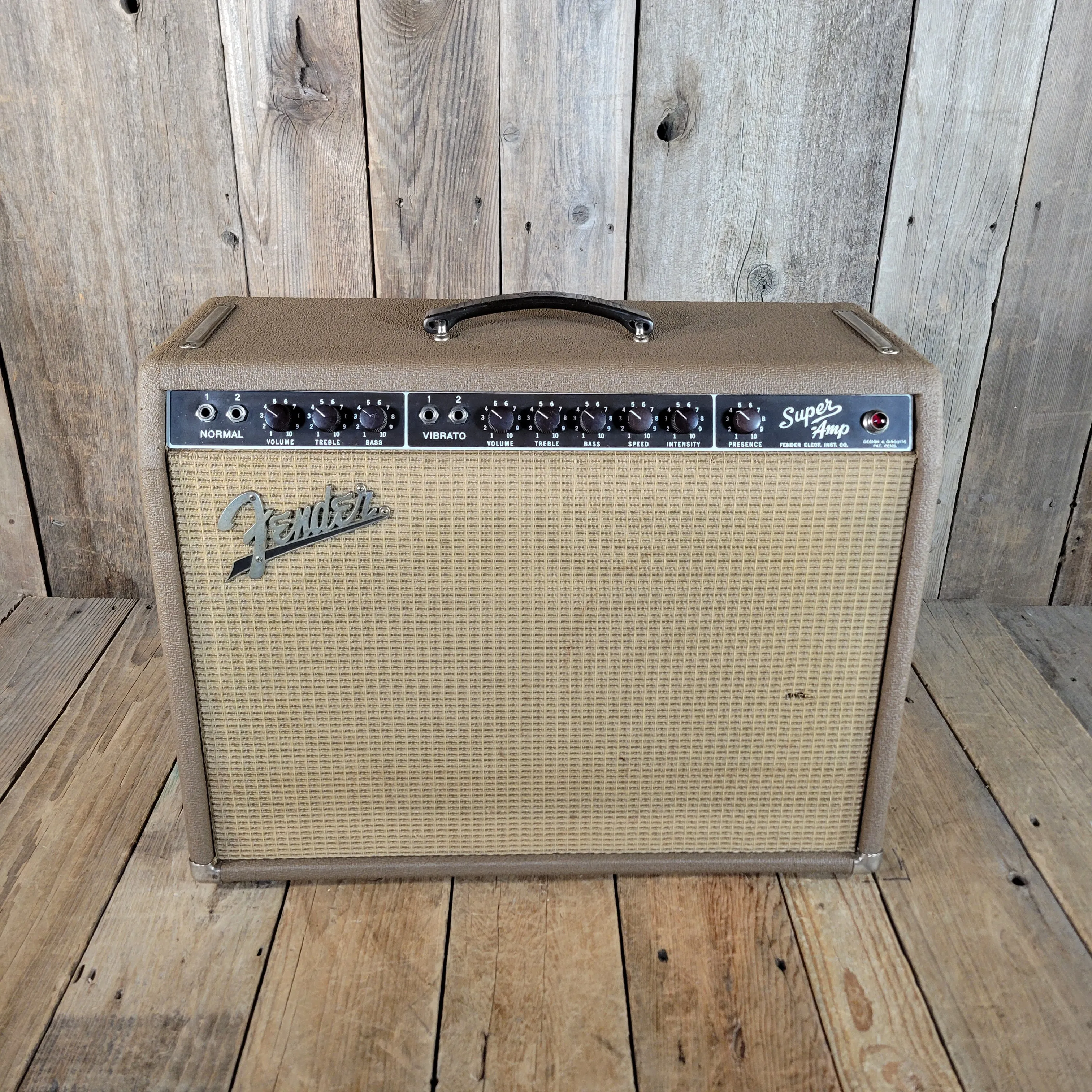 SOLD - Fender Super Amp 6GA-4 Brown Tolex Wheat Grille 1962 Serviced