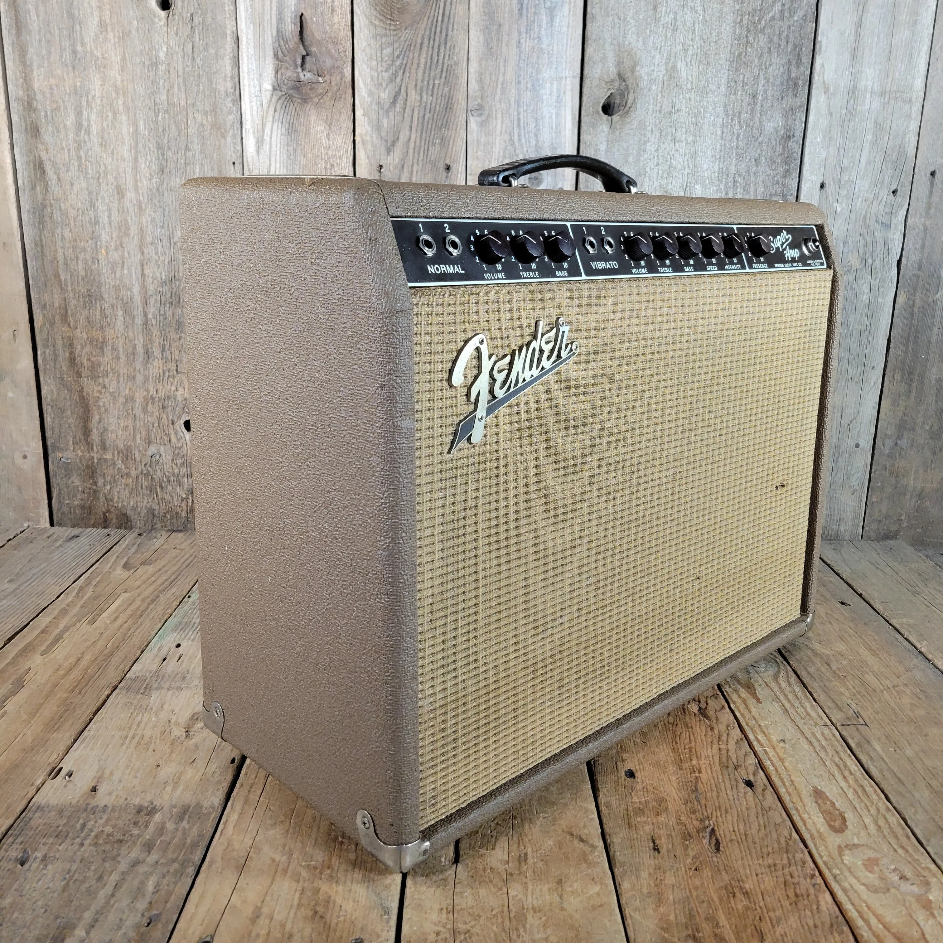 SOLD - Fender Super Amp 6GA-4 Brown Tolex Wheat Grille 1962 Serviced