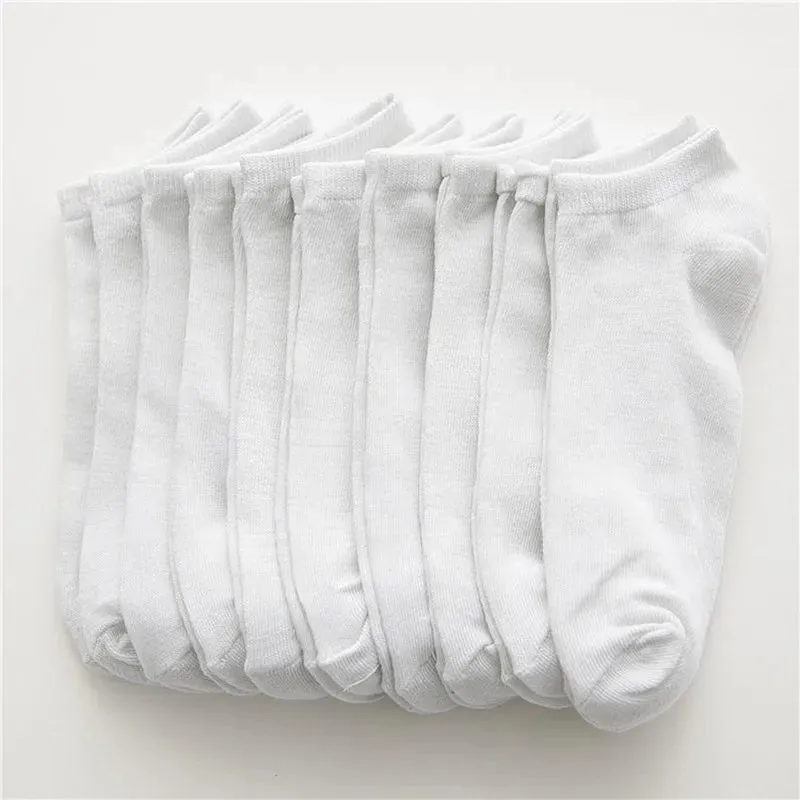 Solid Color Cotton Ankle Socks