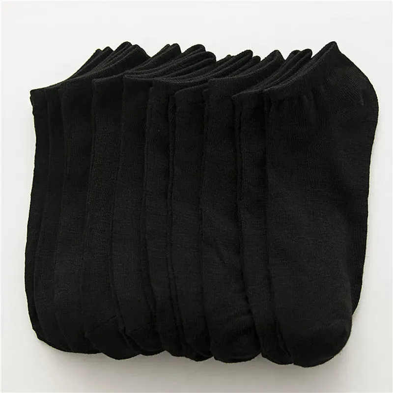 Solid Color Cotton Ankle Socks
