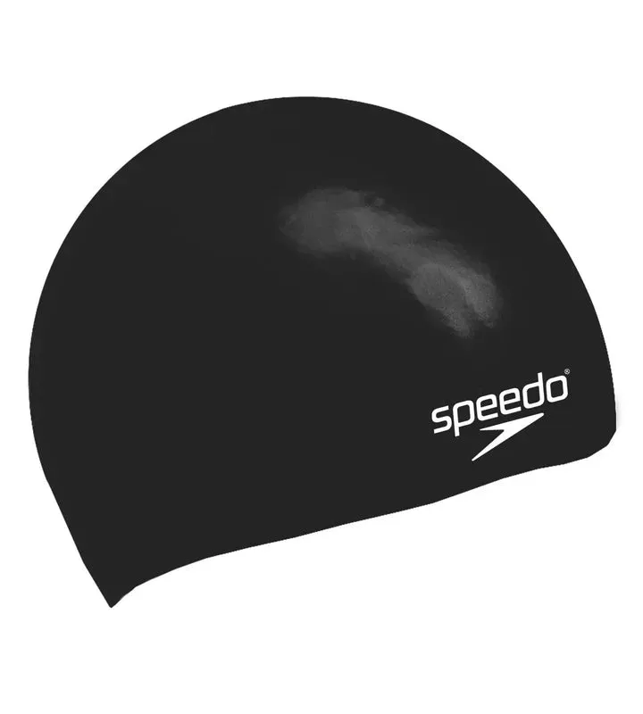 Speedo Plain Moulded Silicone Junior Cap | Black