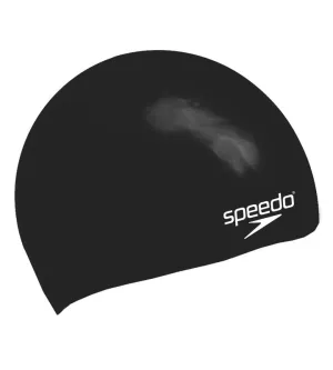 Speedo Plain Moulded Silicone Junior Cap | Black