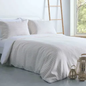 Stripes Jacquard Duvet Cover Set - Linen