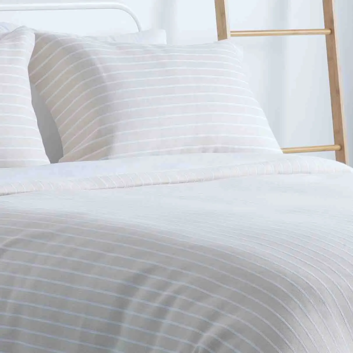 Stripes Jacquard Duvet Cover Set - Linen