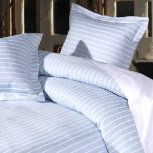 Stripes Jacquard Duvet Cover Set - Sky Blue