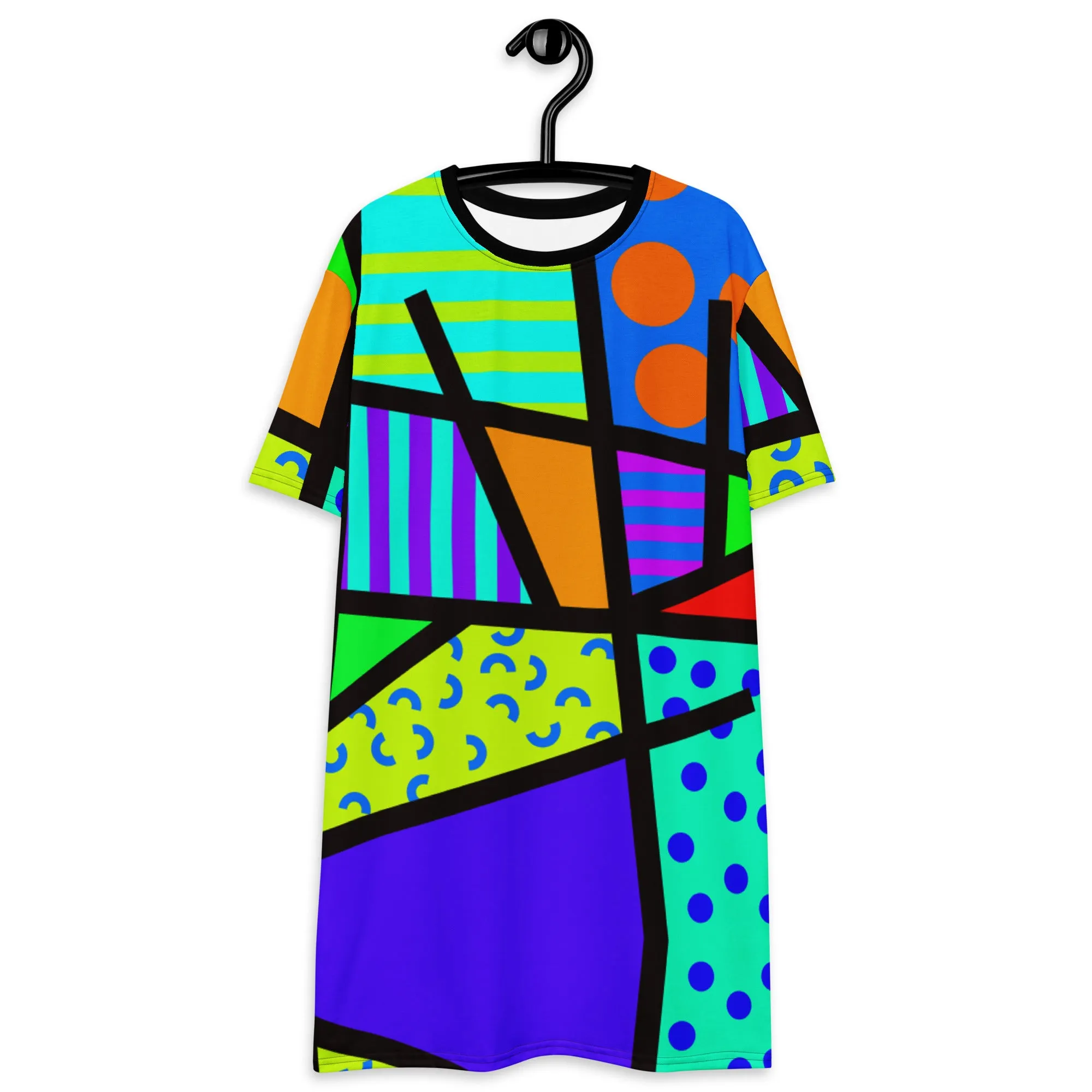 T-shirt Dress, Memphis Harajuku Rainbow