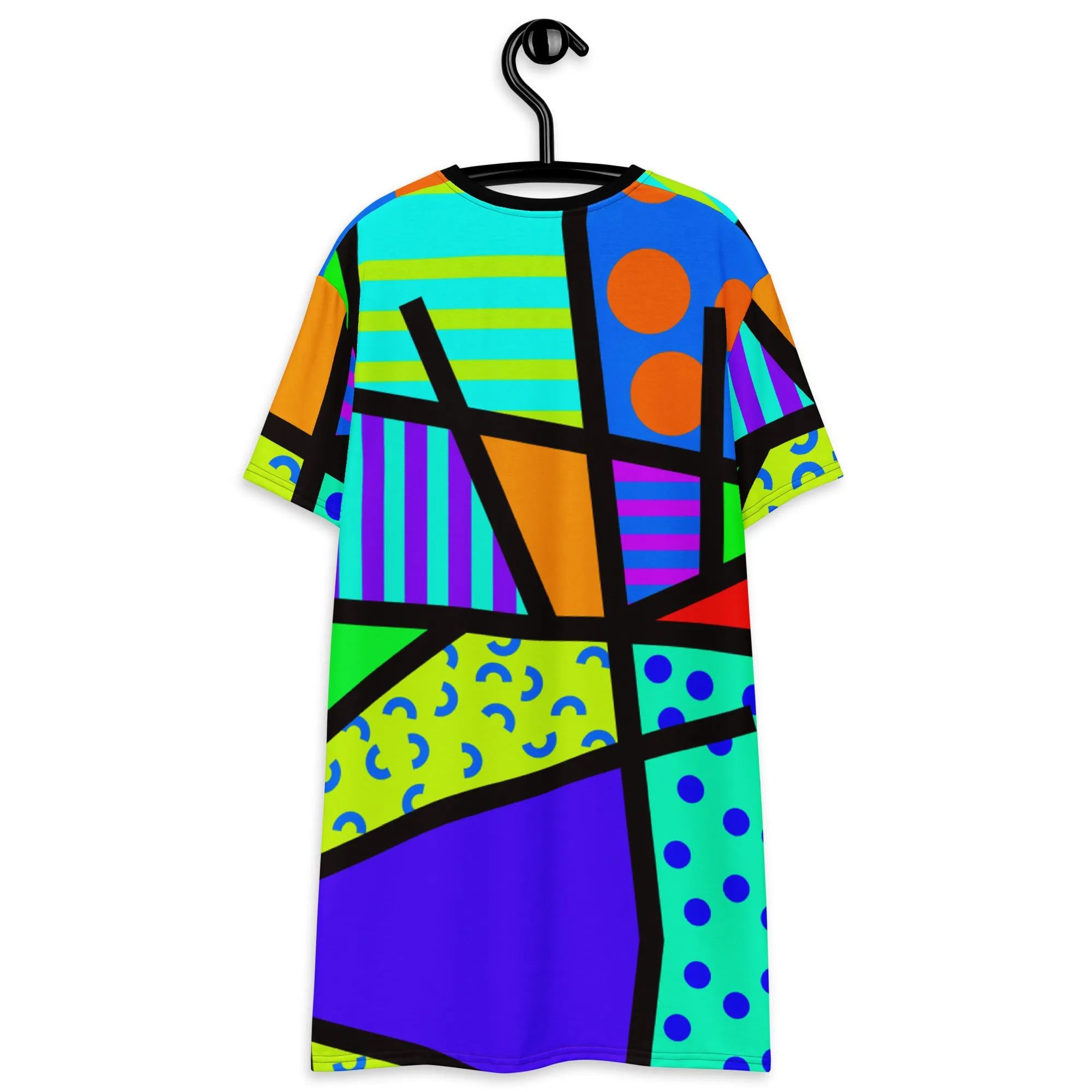 T-shirt Dress, Memphis Harajuku Rainbow