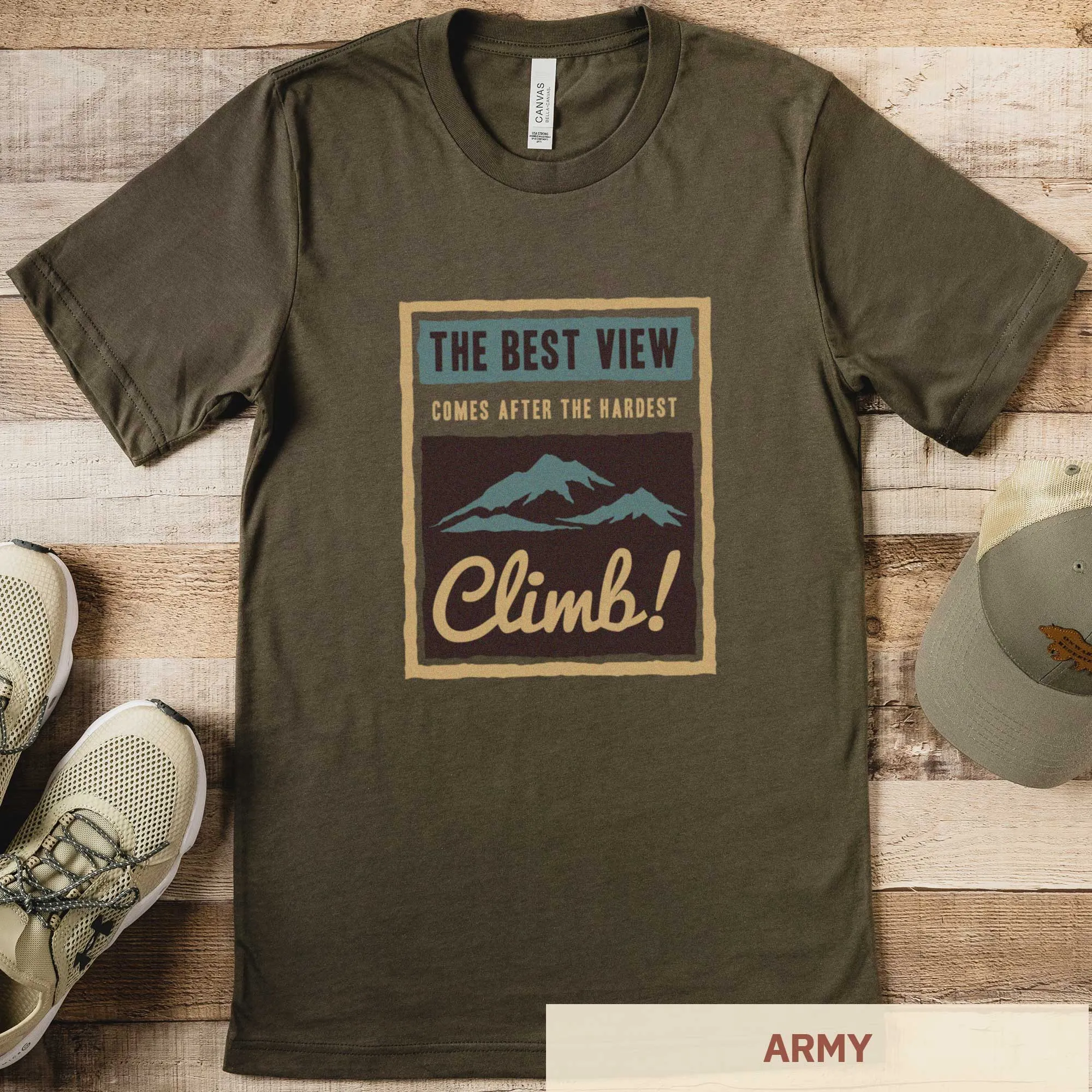 The Best View Comes After the Hardest Climb - Adult Unisex Jersey Crew Tee
