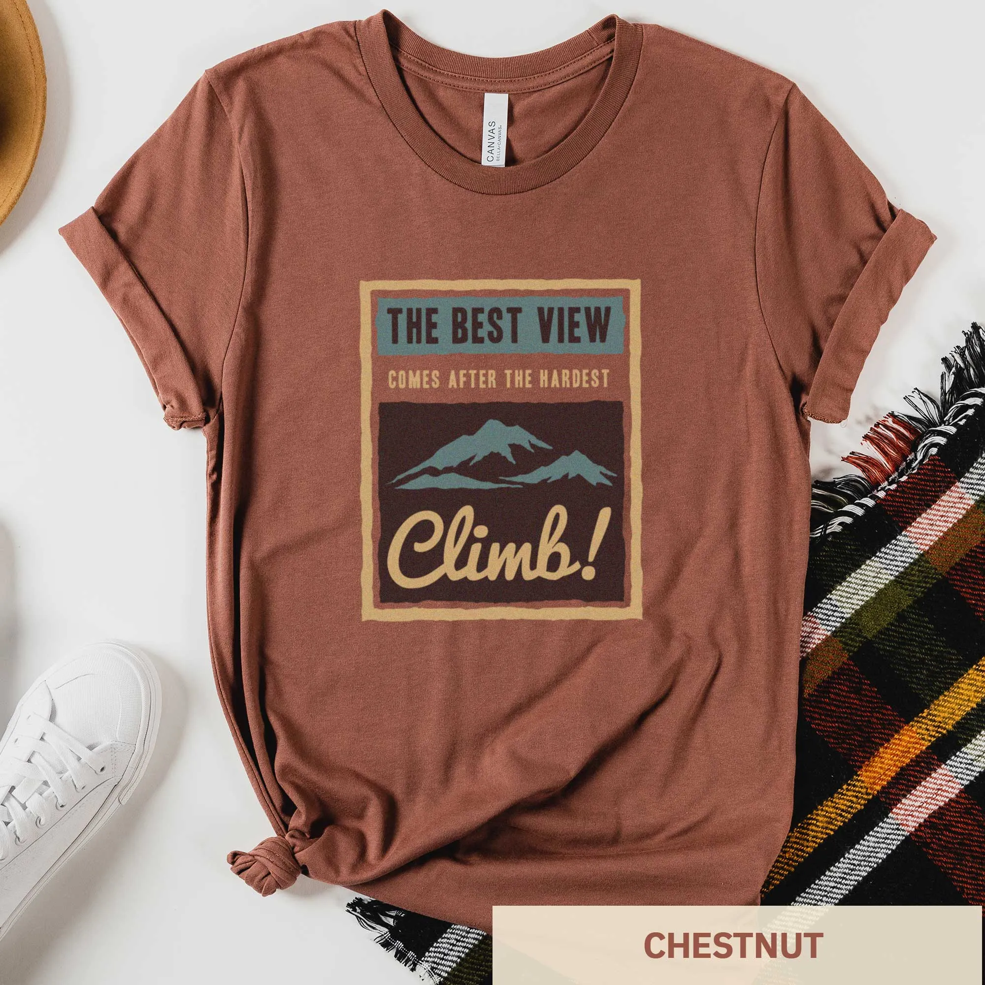 The Best View Comes After the Hardest Climb - Adult Unisex Jersey Crew Tee