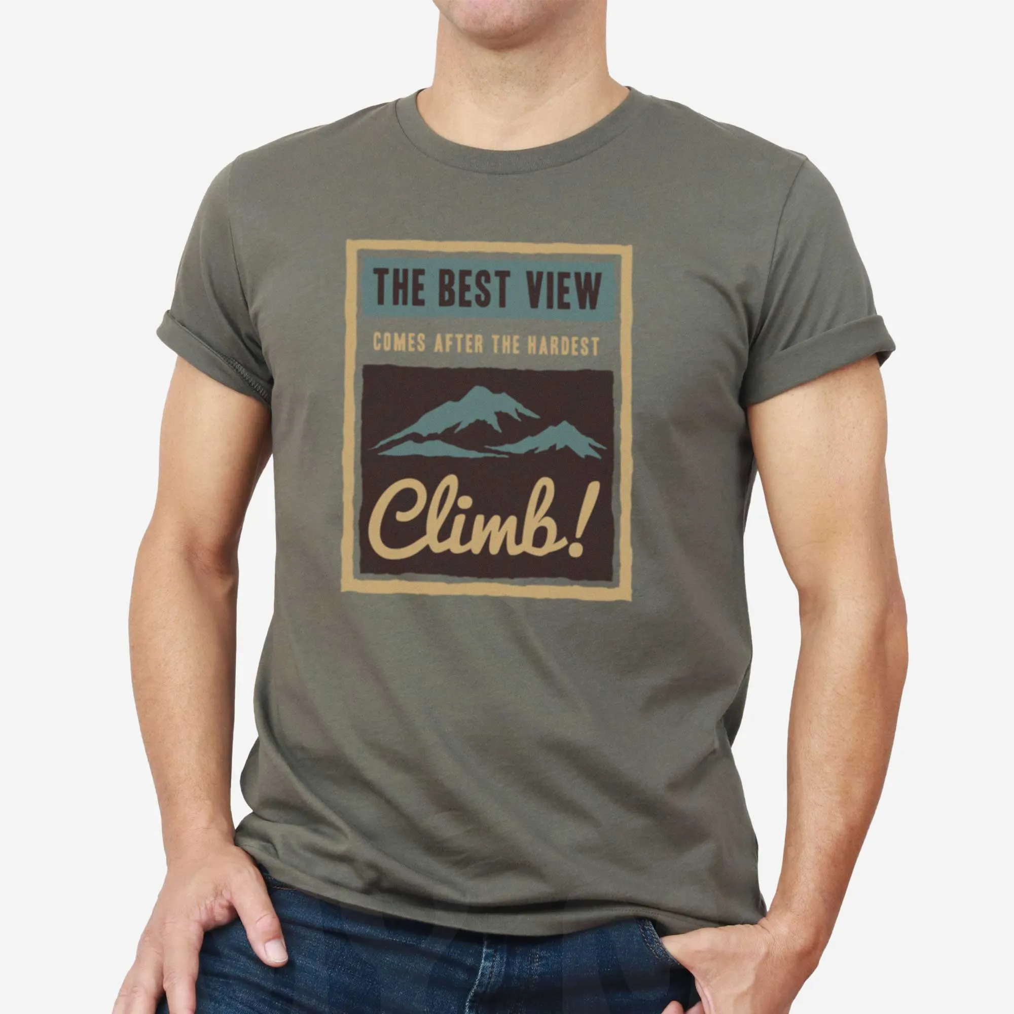 The Best View Comes After the Hardest Climb - Adult Unisex Jersey Crew Tee