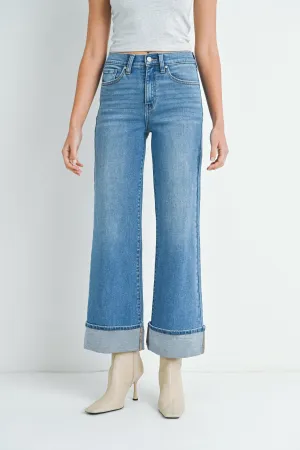 The Cara Cuffed Palazzo Jeans