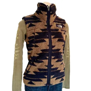 The North Face Campshire Vest - Women’s Small. Tan Navy Geo Print