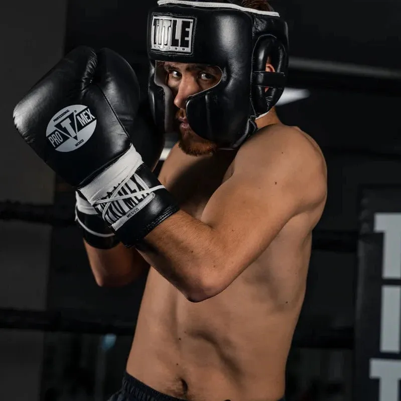 Title Boxing Leather Sparring Headgear Black