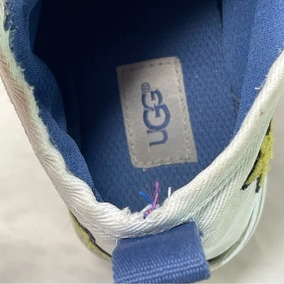 UGG girls K patch it sneakers size 3 white and blue