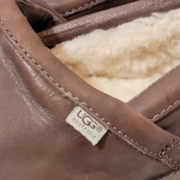 Ugg Men's Sheldon Slippers in brown leather