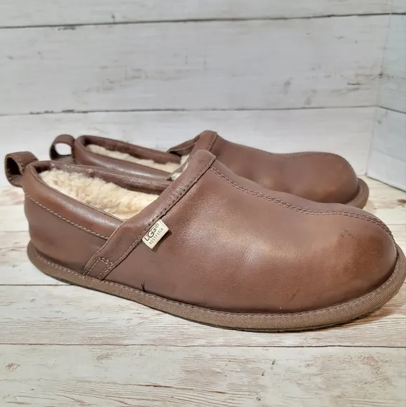 Ugg Men's Sheldon Slippers in brown leather