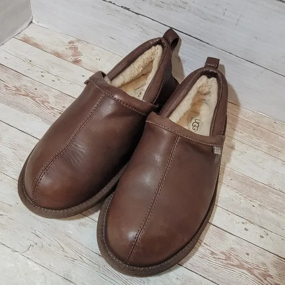 Ugg Men's Sheldon Slippers in brown leather