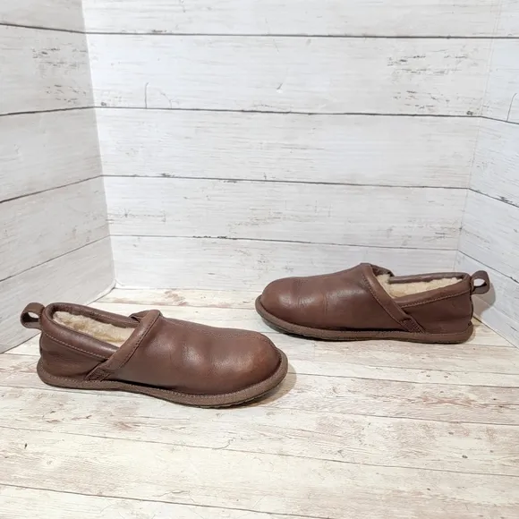 Ugg Men's Sheldon Slippers in brown leather