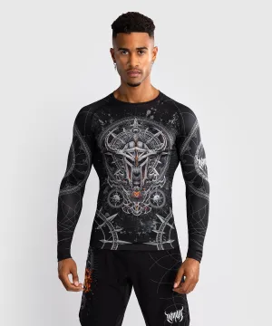 Venum Gladiator 5.0 Men's Long Sleeve Rash Guard - Black/Silver