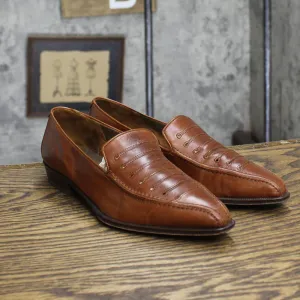 Via Spiga Womens Vintage Pointed Loafer Dress Shoes 1673d18ececb49 Brown 6B