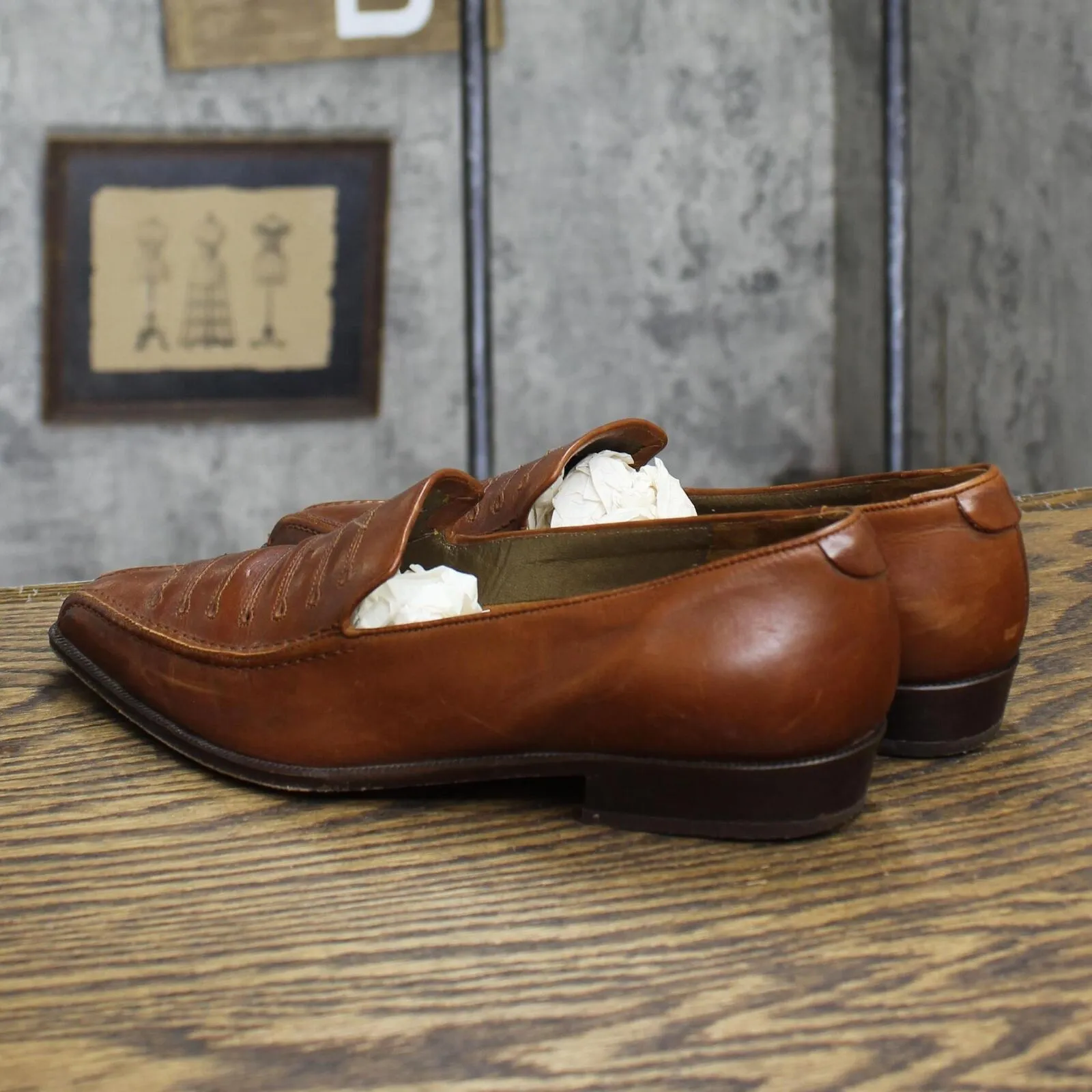 Via Spiga Womens Vintage Pointed Loafer Dress Shoes 1673d18ececb49 Brown 6B