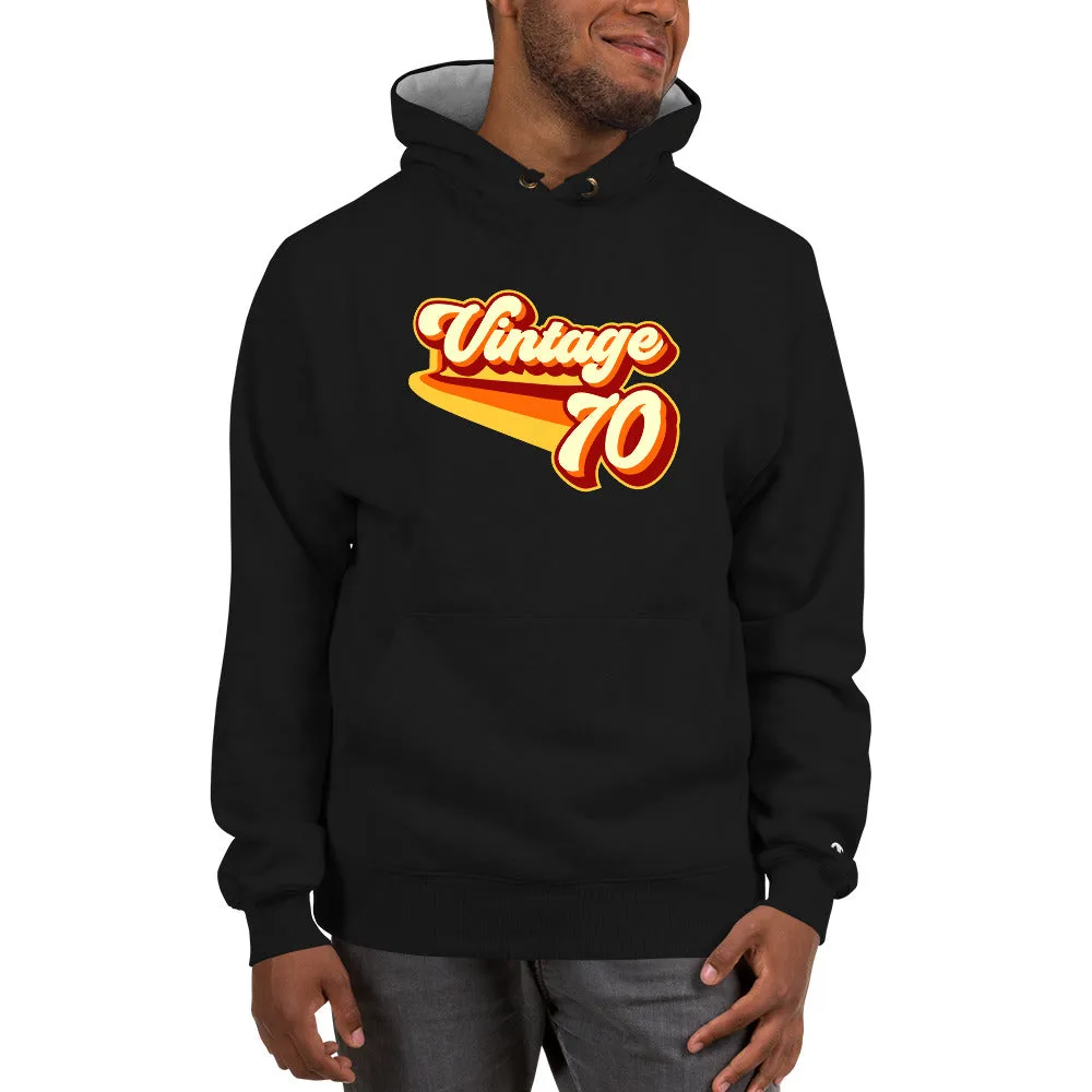 Vintage 1970 Warm Retro Lines Champion Hoodie