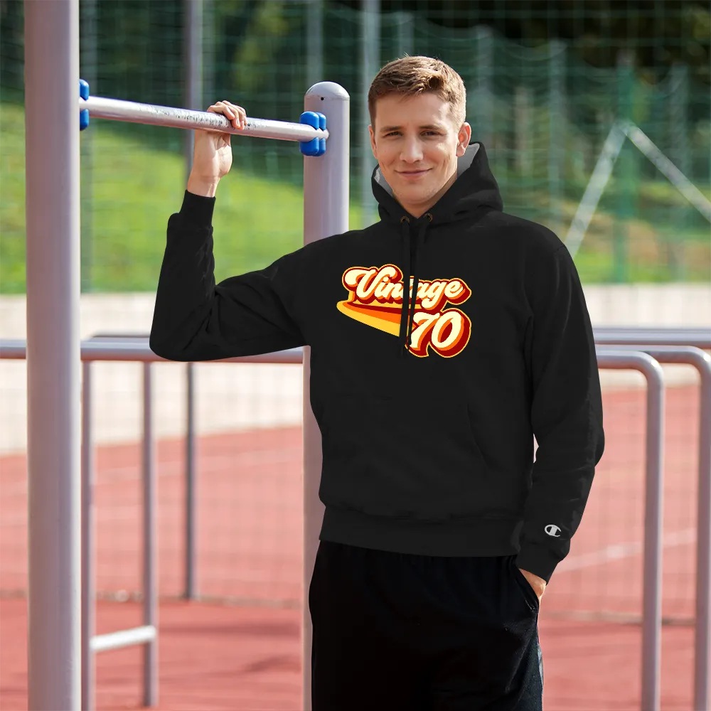 Vintage 1970 Warm Retro Lines Champion Hoodie
