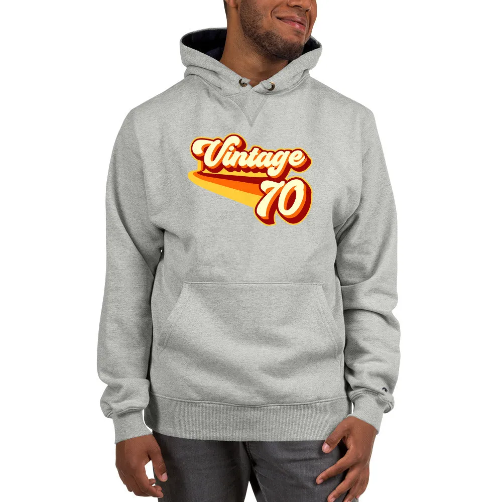 Vintage 1970 Warm Retro Lines Champion Hoodie