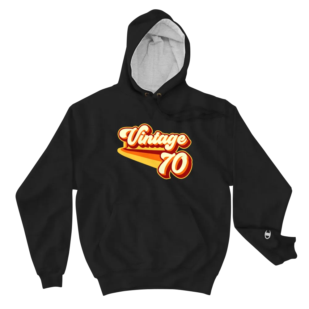 Vintage 1970 Warm Retro Lines Champion Hoodie
