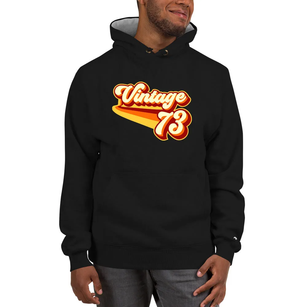 Vintage 1973 Warm Retro Lines Champion Hoodie