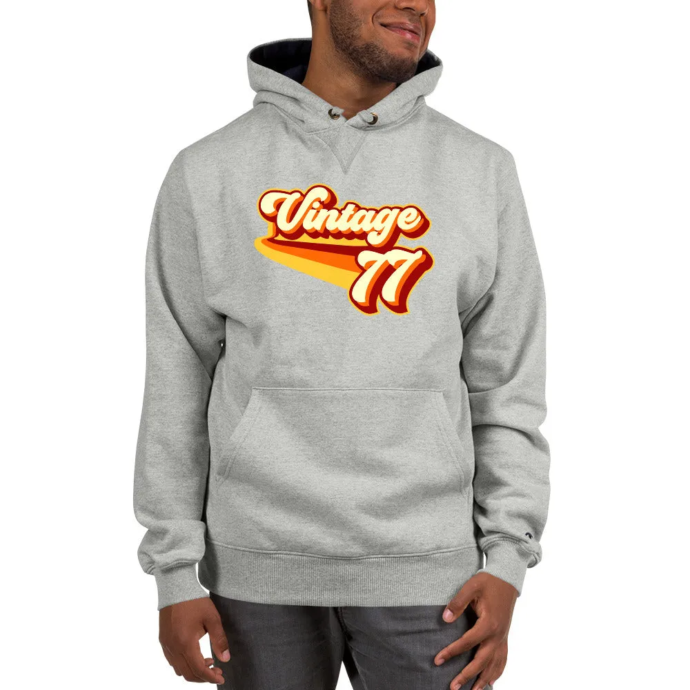 Vintage 1977 Warm Retro Lines Champion Hoodie