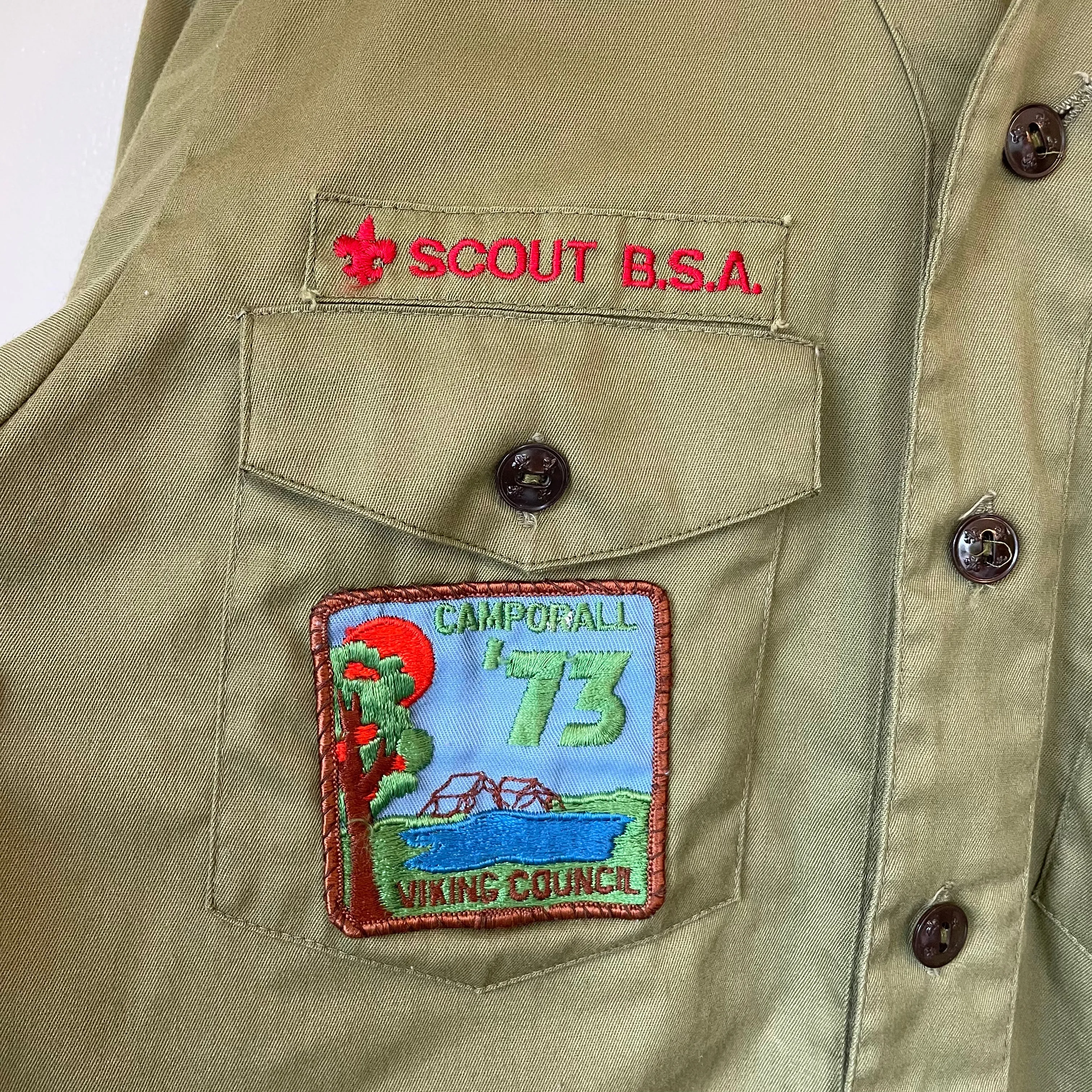 Vintage 70s BSA official shirt with patches // Small Medium (HT2339)