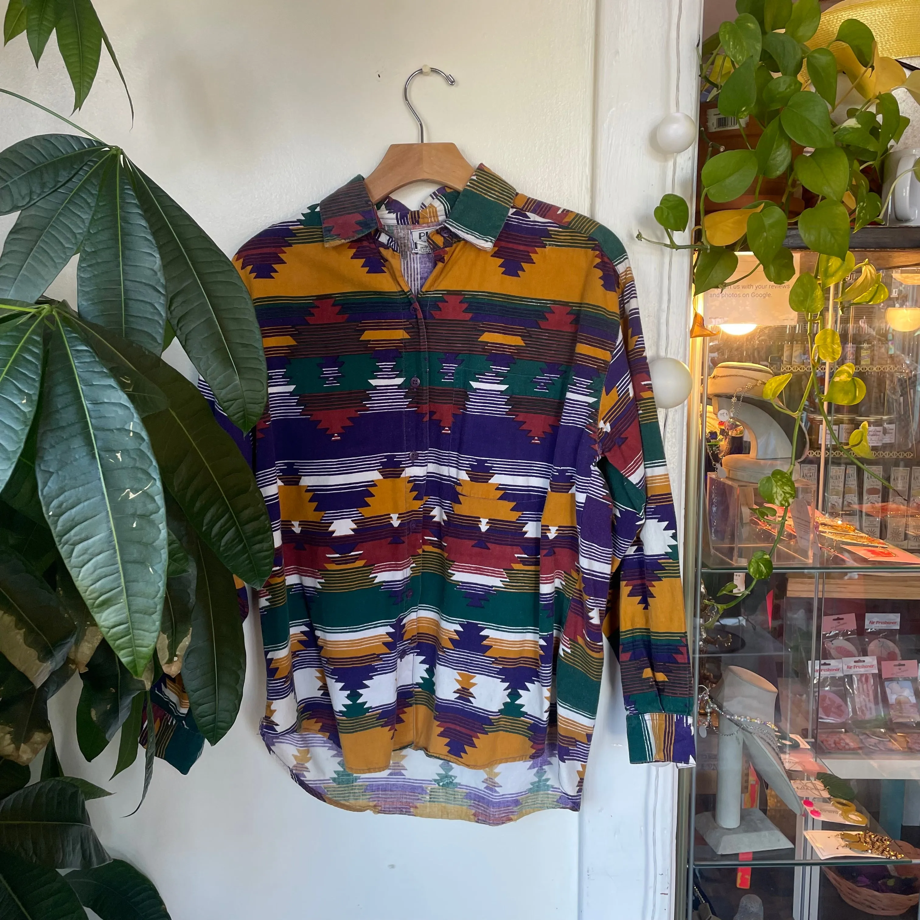 Vintage 90s Plus Minus southwestern shirt  //  Size Large (HT2430)