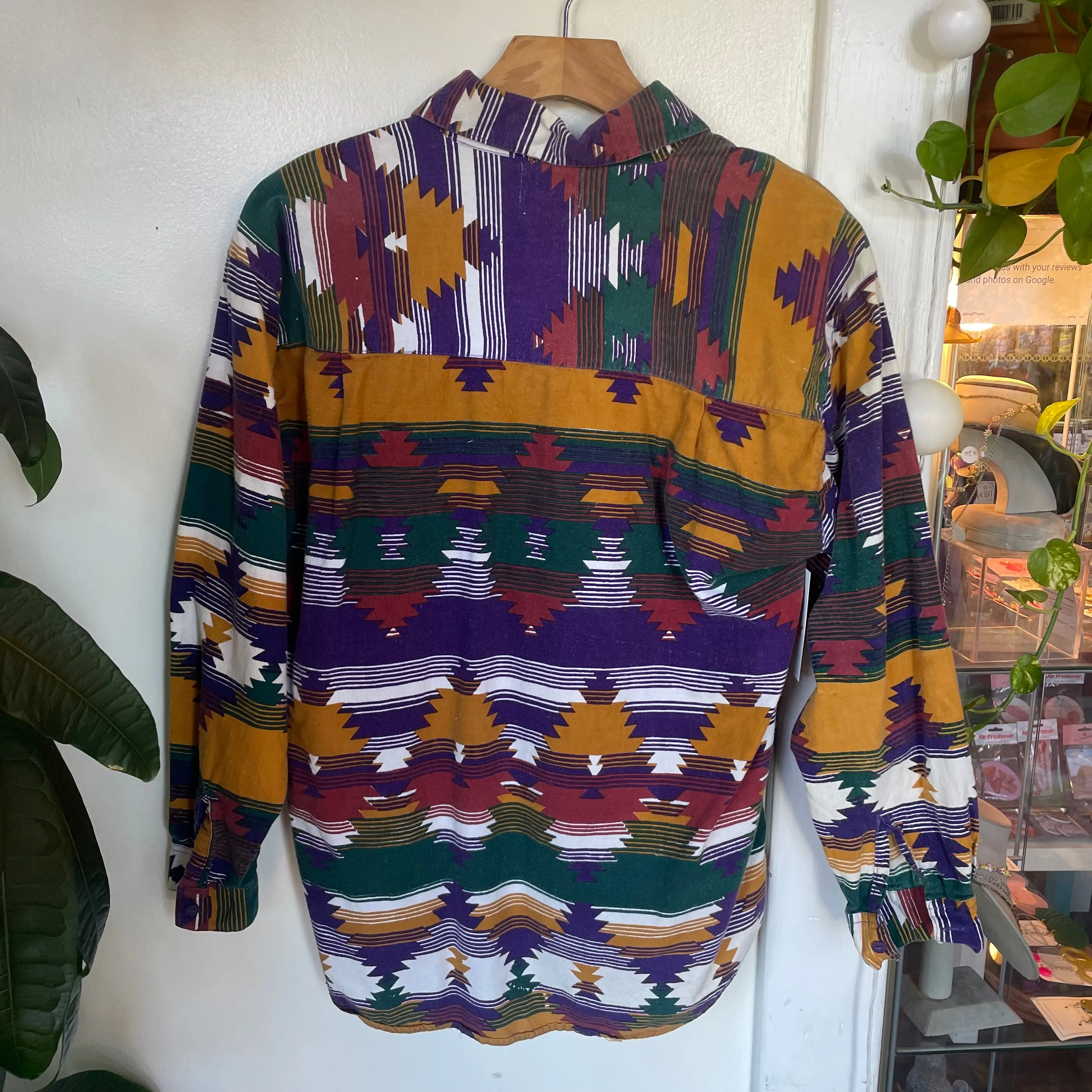 Vintage 90s Plus Minus southwestern shirt  //  Size Large (HT2430)