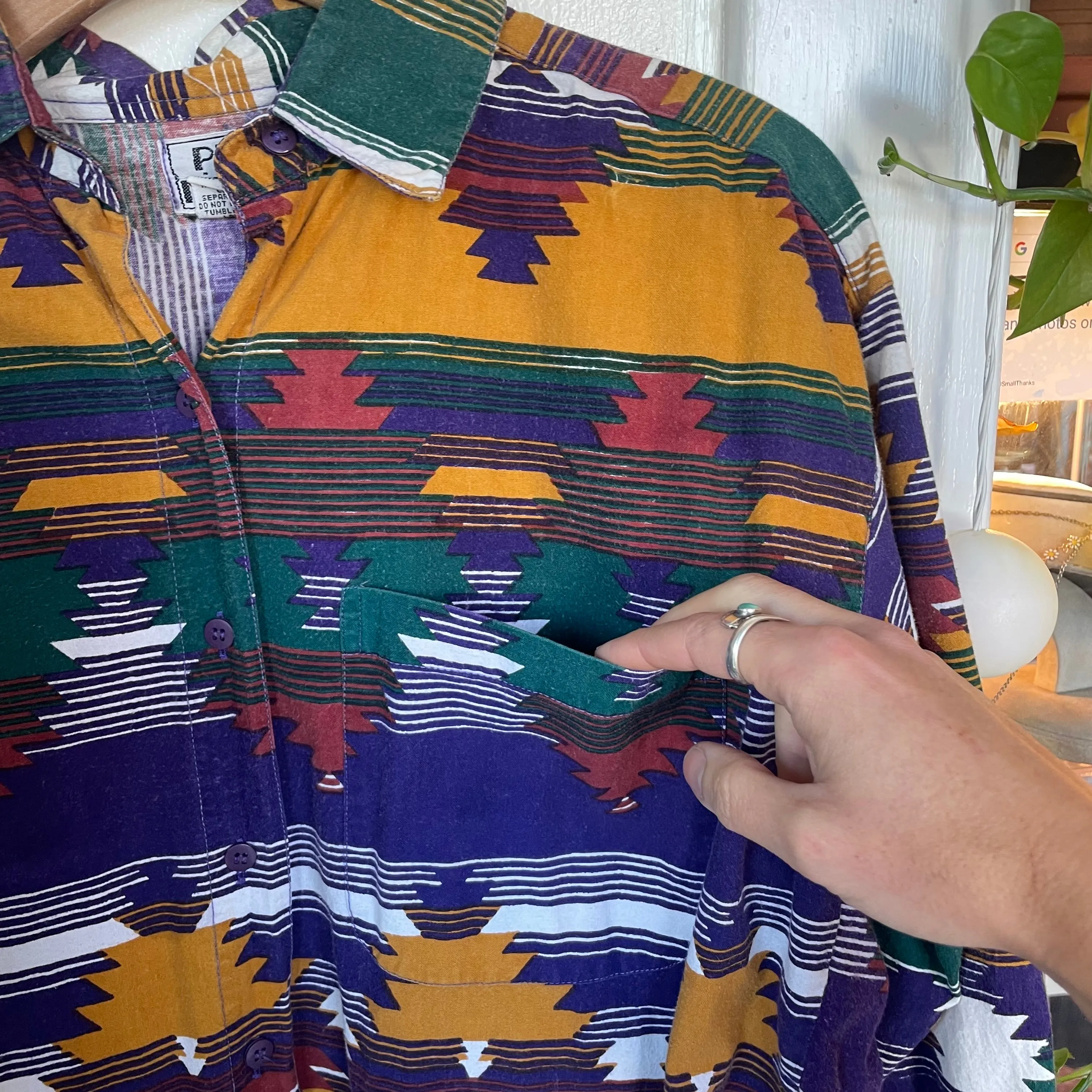 Vintage 90s Plus Minus southwestern shirt  //  Size Large (HT2430)