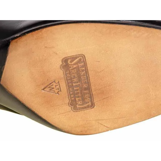 Vintage Black Leather Tie Oxfords 1920S  NIB Slenderfoot  Arch Fitter 5.5 B/D