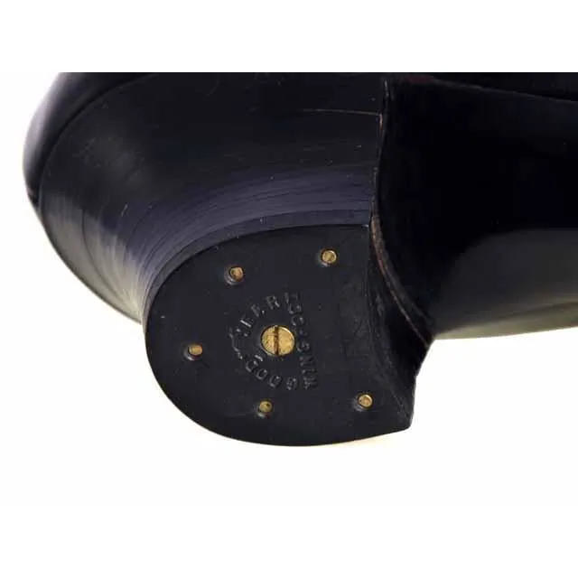 Vintage Black Leather Tie Oxfords 1920S  NIB Slenderfoot  Arch Fitter 5.5 B/D