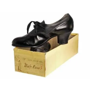 Vintage Black Leather Tie Oxfords 1920S  NIB Slenderfoot  Arch Fitter 5.5 B/D