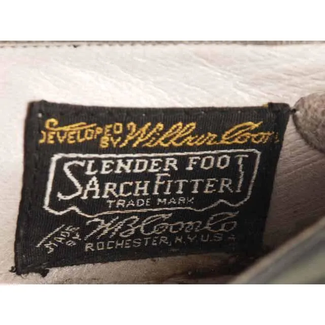 Vintage Black Leather Tie Oxfords 1920S  NIB Slenderfoot  Arch Fitter 5.5 B/D