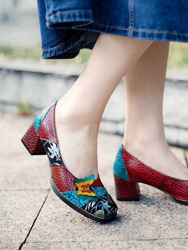 Vintage Butterfly Leather Shoes