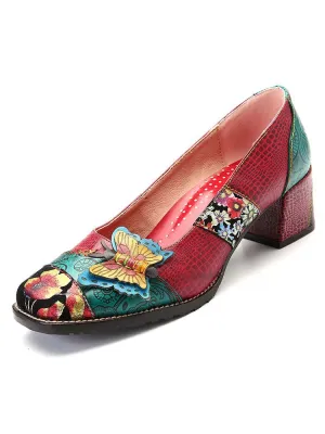 Vintage Butterfly Leather Shoes