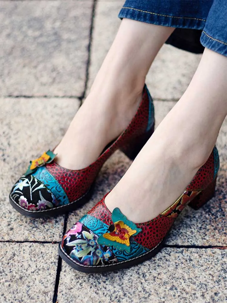 Vintage Butterfly Leather Shoes