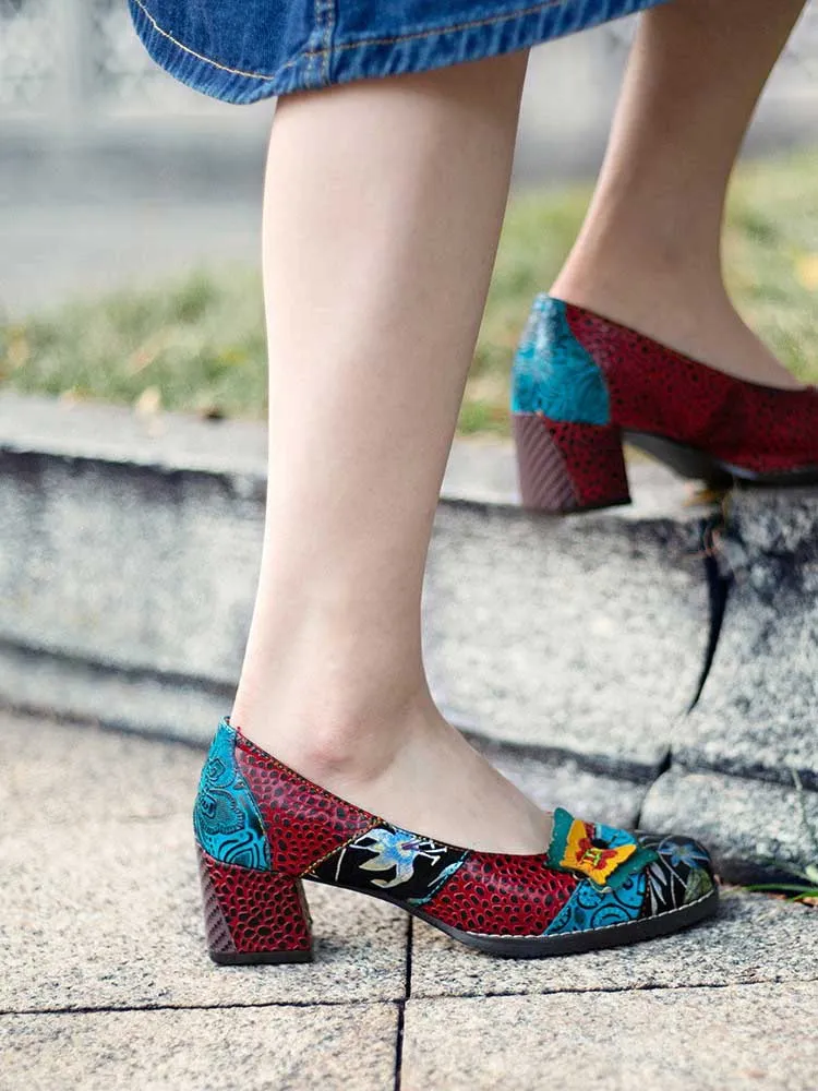 Vintage Butterfly Leather Shoes
